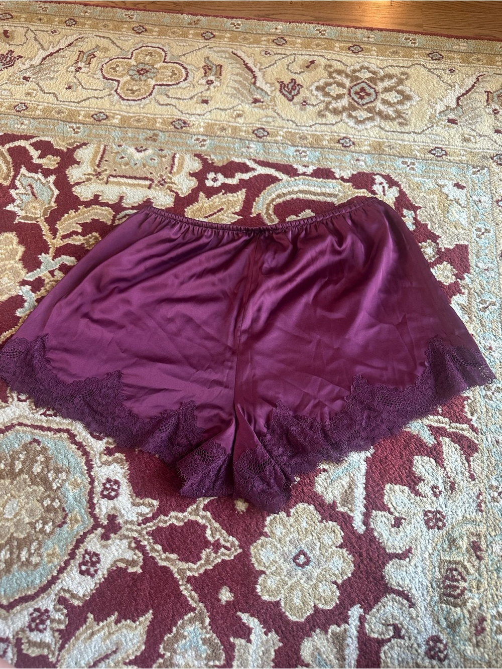 Abercrombie & Fitch Plum Lace-Trim Sleep Shorts - Picture 3 of 3
